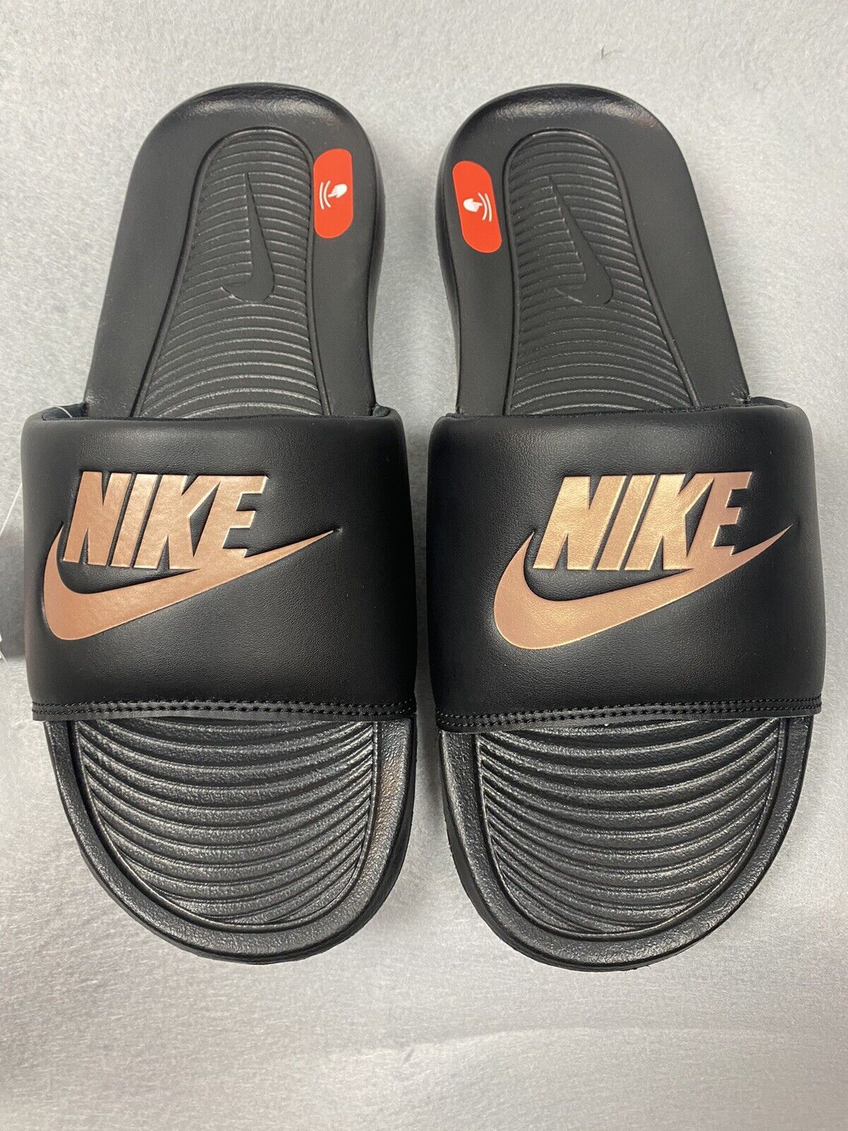 Women's Nike Logo Slipper Slides Sandals Bronze
