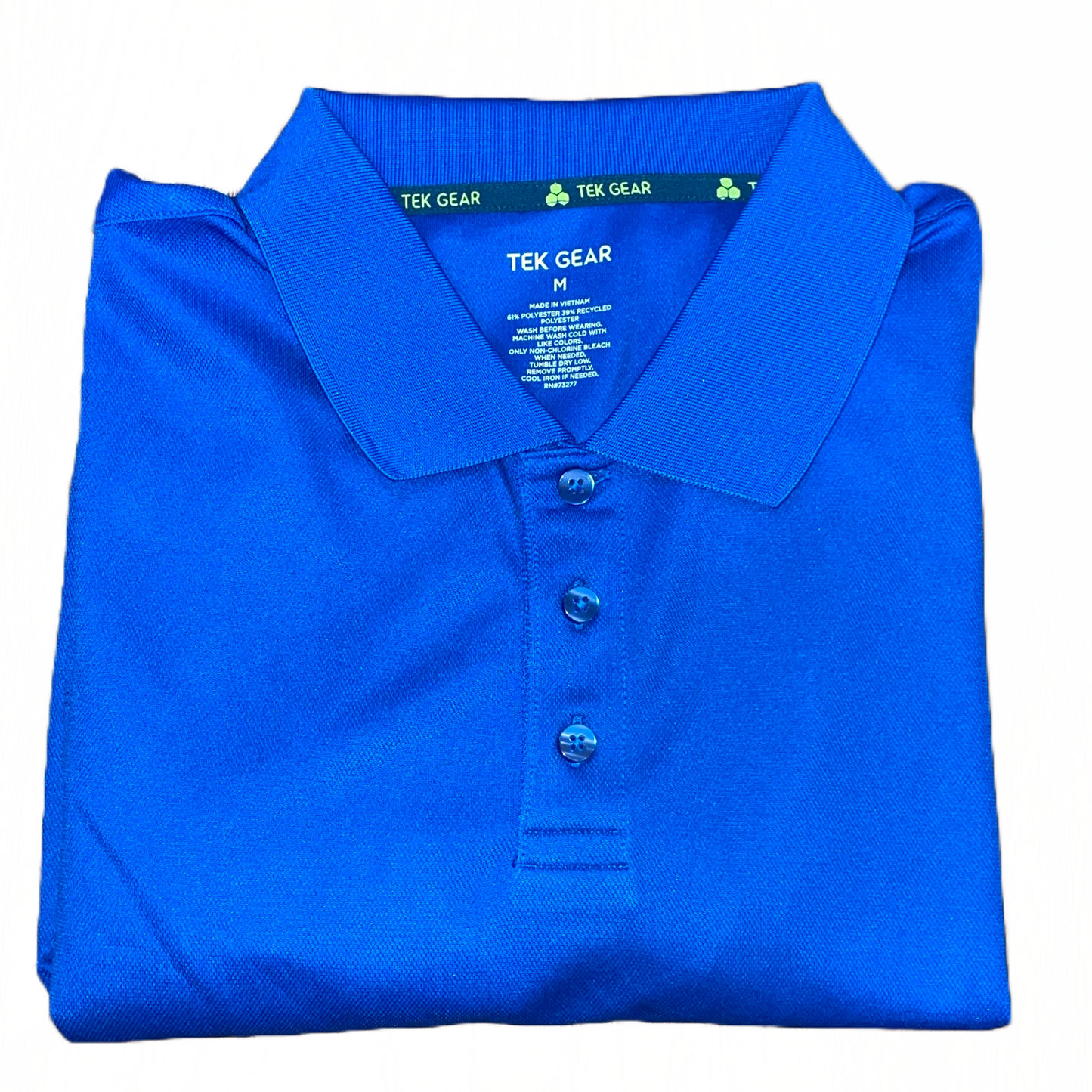 Men's Long Sleeve Polo Polyester Dress Shirt Royal Blue