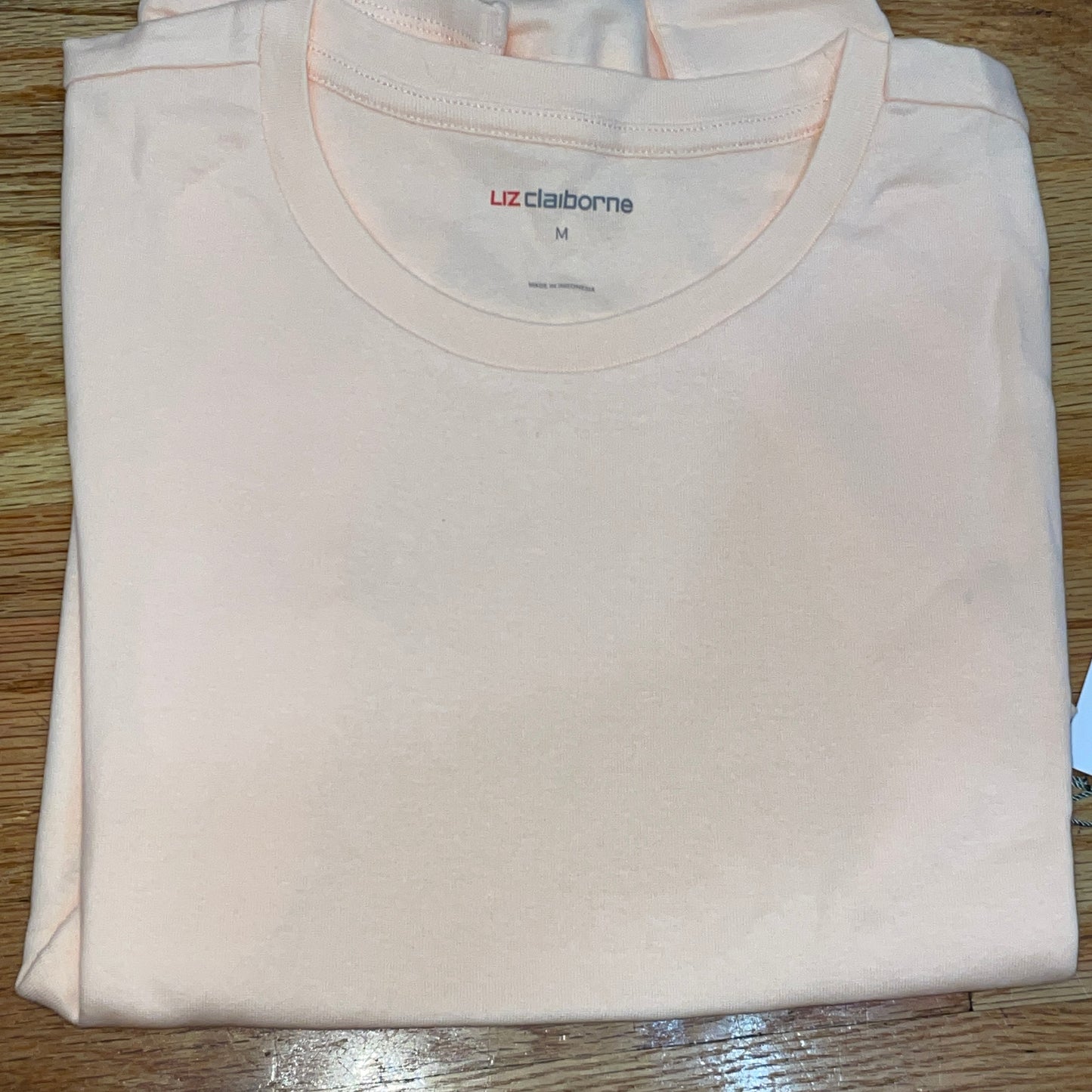 Women's Crew Neck 100% Short Sleeve T-Shirt Peach