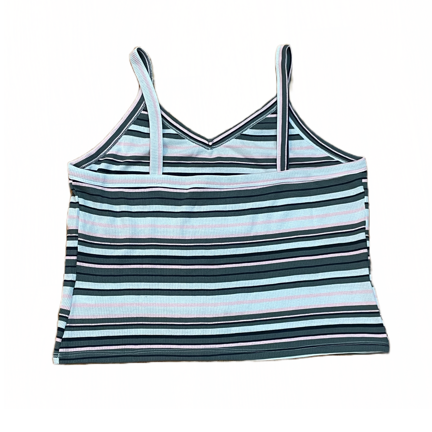 Women's Striped Plus Size Cropped Wide-Strap Cami Top