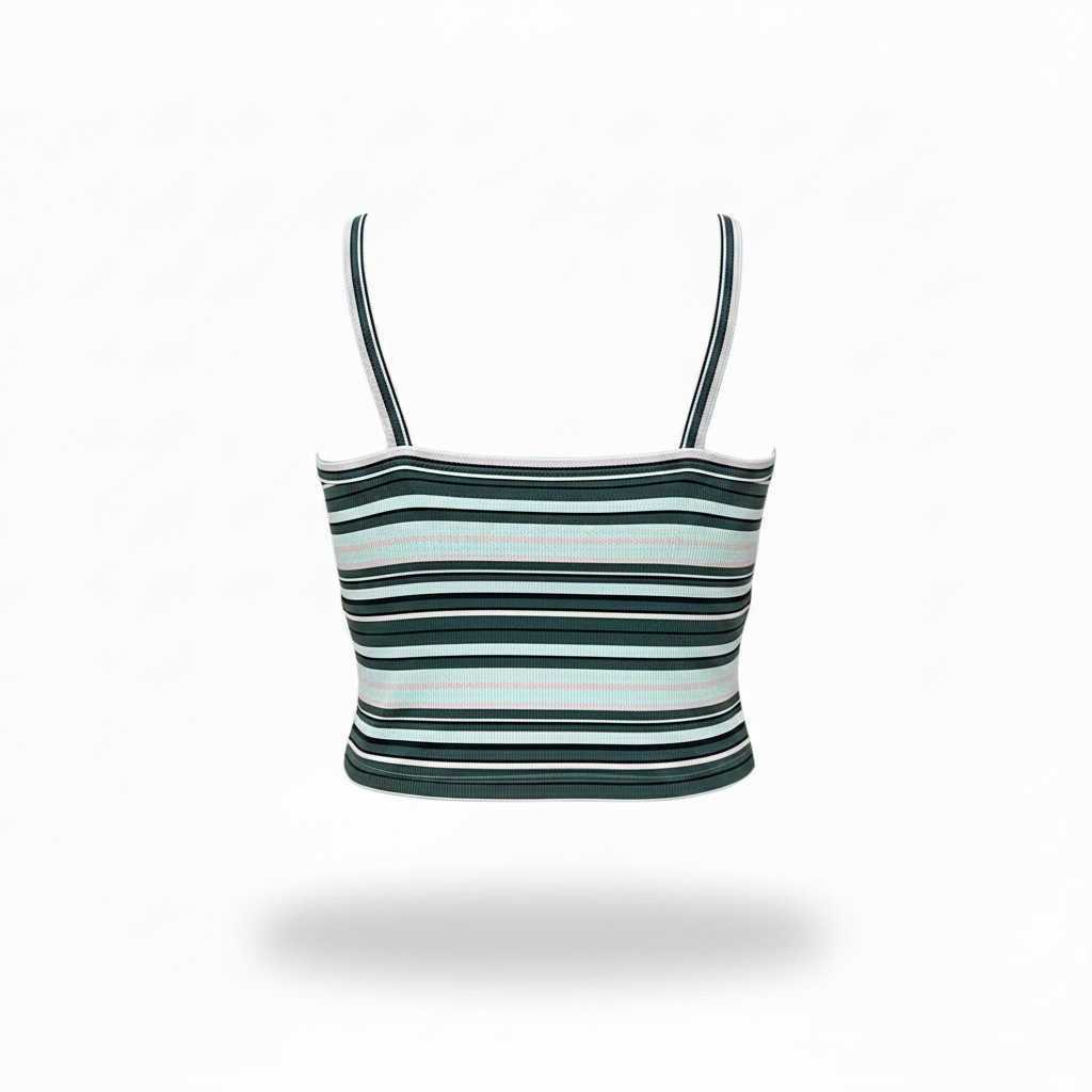 Women's Striped PLUS SIZE Cropped Wide-Strap Cami Top