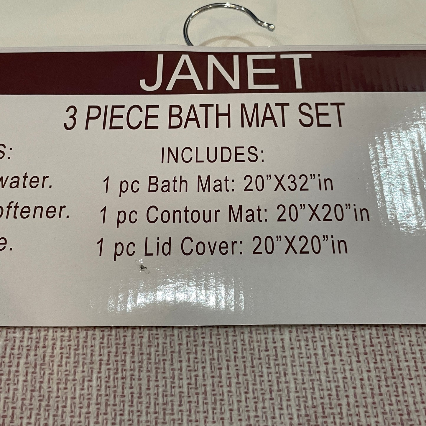 Soft 3 piece bathroom Mats Rug set Burgundy