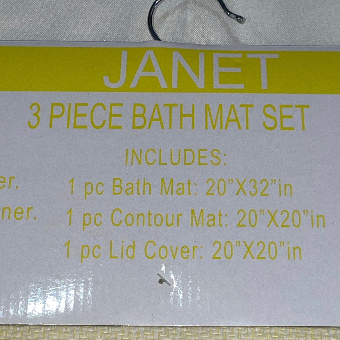 Soft 3 piece bathroom Mats Rug set Yellow