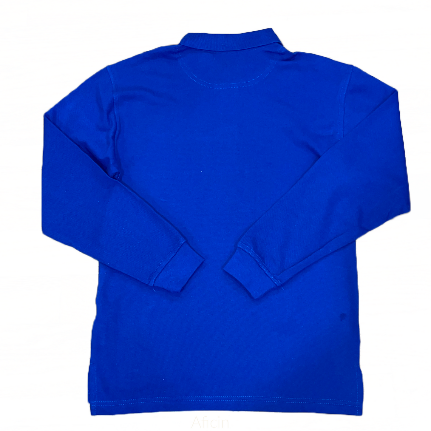 Men's 100% Cotton Long Sleeve Polo Shirt Royal Blue