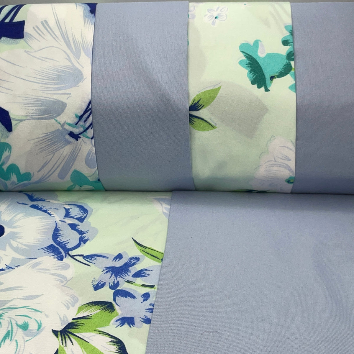 3 Piece Quilt Set pattern Print Reversible Mint Floral KING