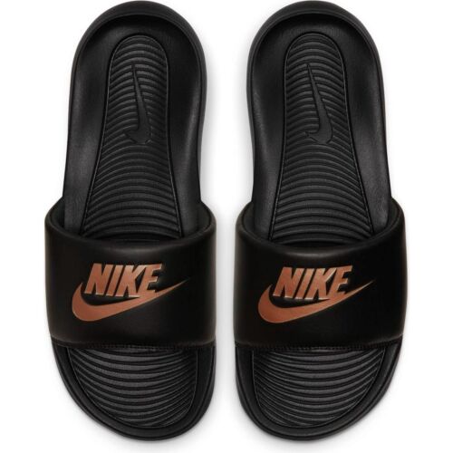 Women's Nike Logo Slipper Slides Sandals Bronze
