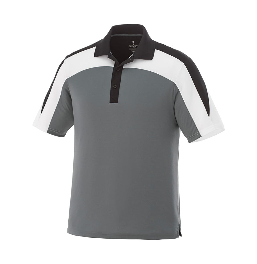 Men's Jersey 3 Colored Block Polo Shirt Black