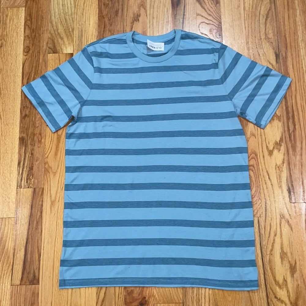 Men's Striped Crew-Neck T-Shirt for Men Blue
