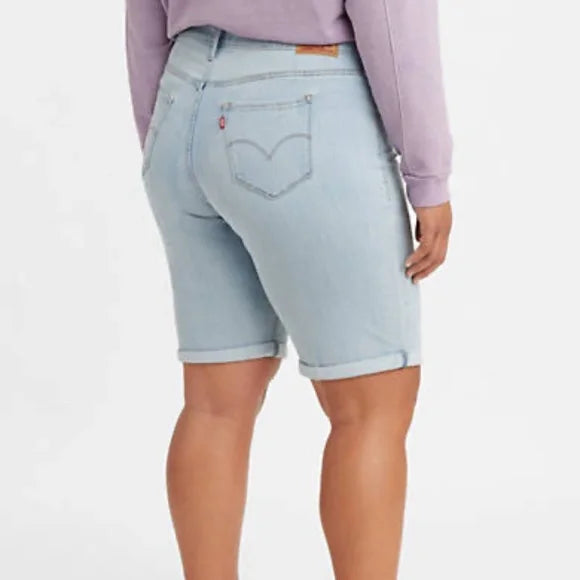 Women's Levi's® Slim Bermuda Long Denim Jean Shorts Light Wash
