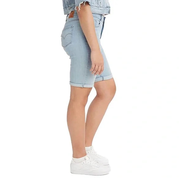 Women's Levi's® Slim Bermuda Long Denim Jean Shorts Light Wash