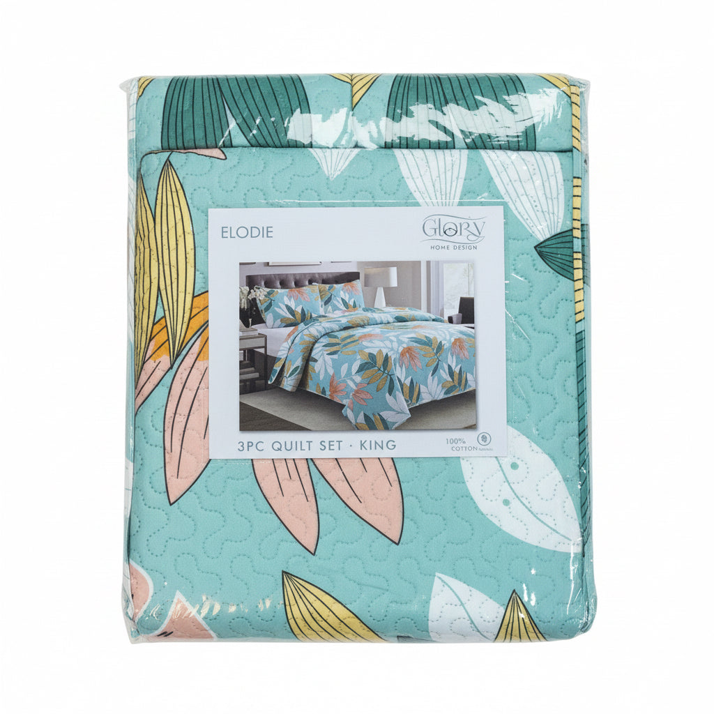 3 Piece Quilt Set REVERSIBLE Pattered Printed  Bedding Bed MONICA TWIN  Sizes