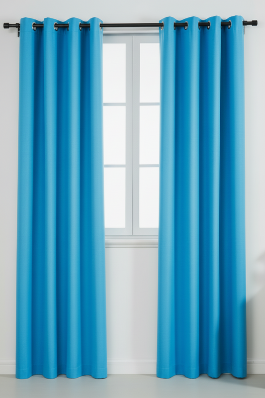 PEYTON  AQUA BLUE Solid Black out  Grommet Panel