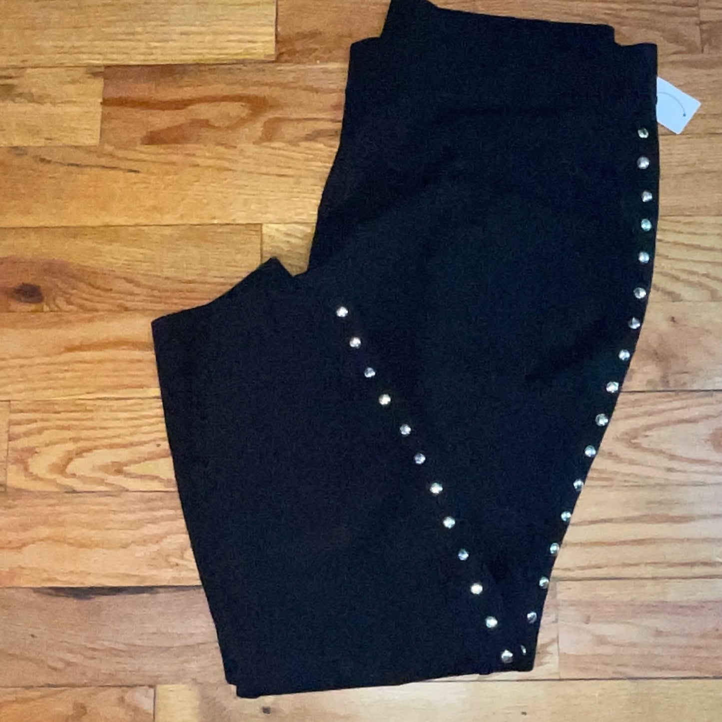 PLUS Size Women's Black Trendy Plus Size Studded Pull-On Bodycon Leggings