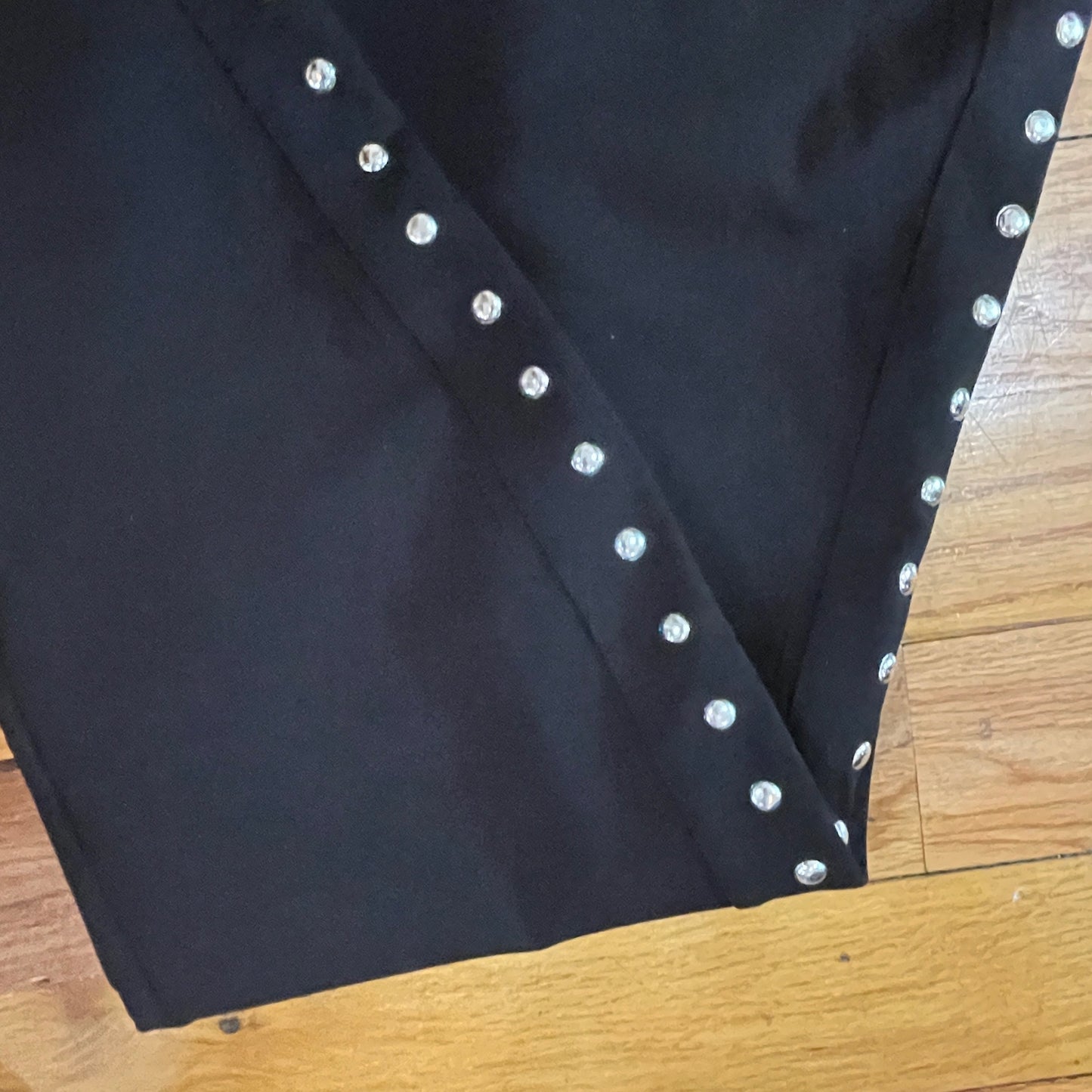 PLUS Size Women's Black Trendy Plus Size Studded Pull-On Bodycon Leggings