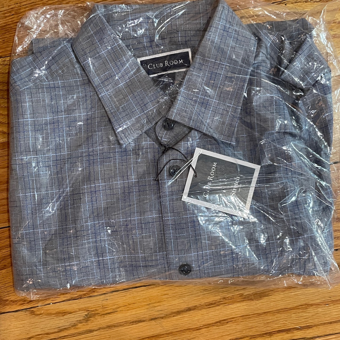 Men's Club Room Men's Blue Combo Pioloa Plaid button down 100% cotton Shirt