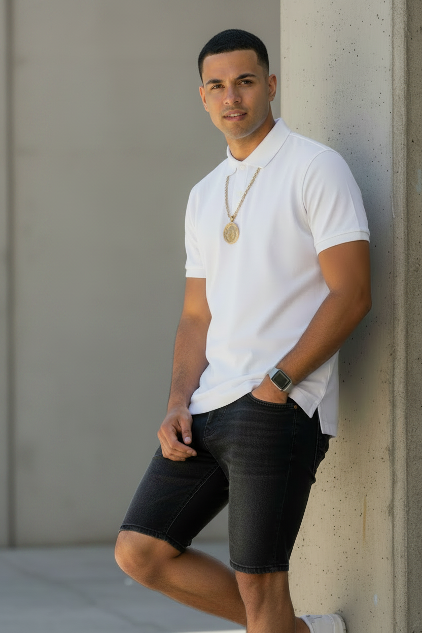 Men's Soft Touch Interlock Polo Shirt Short Sleeve White