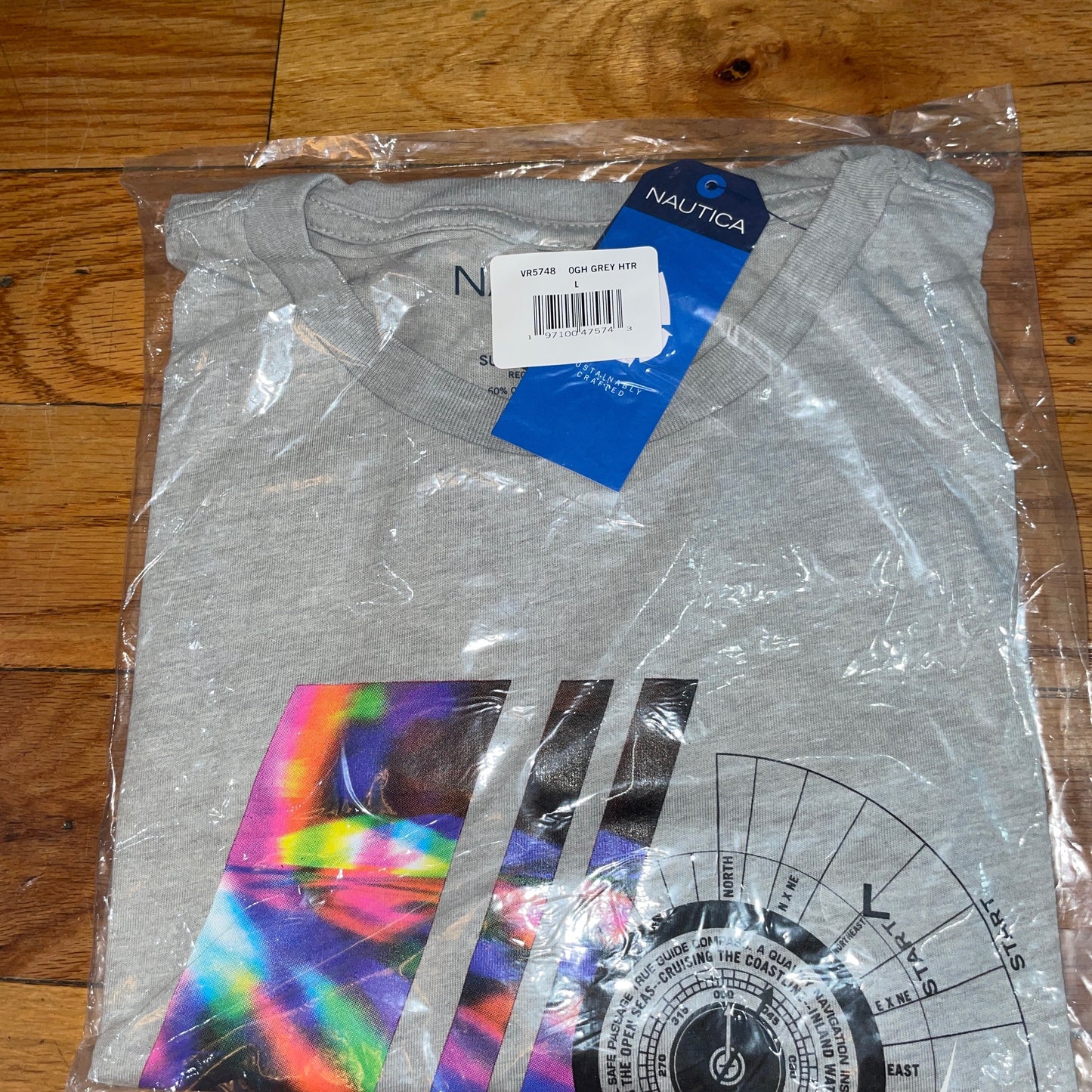 Men's Nautica rainbow wave graphic t-shirt Grey