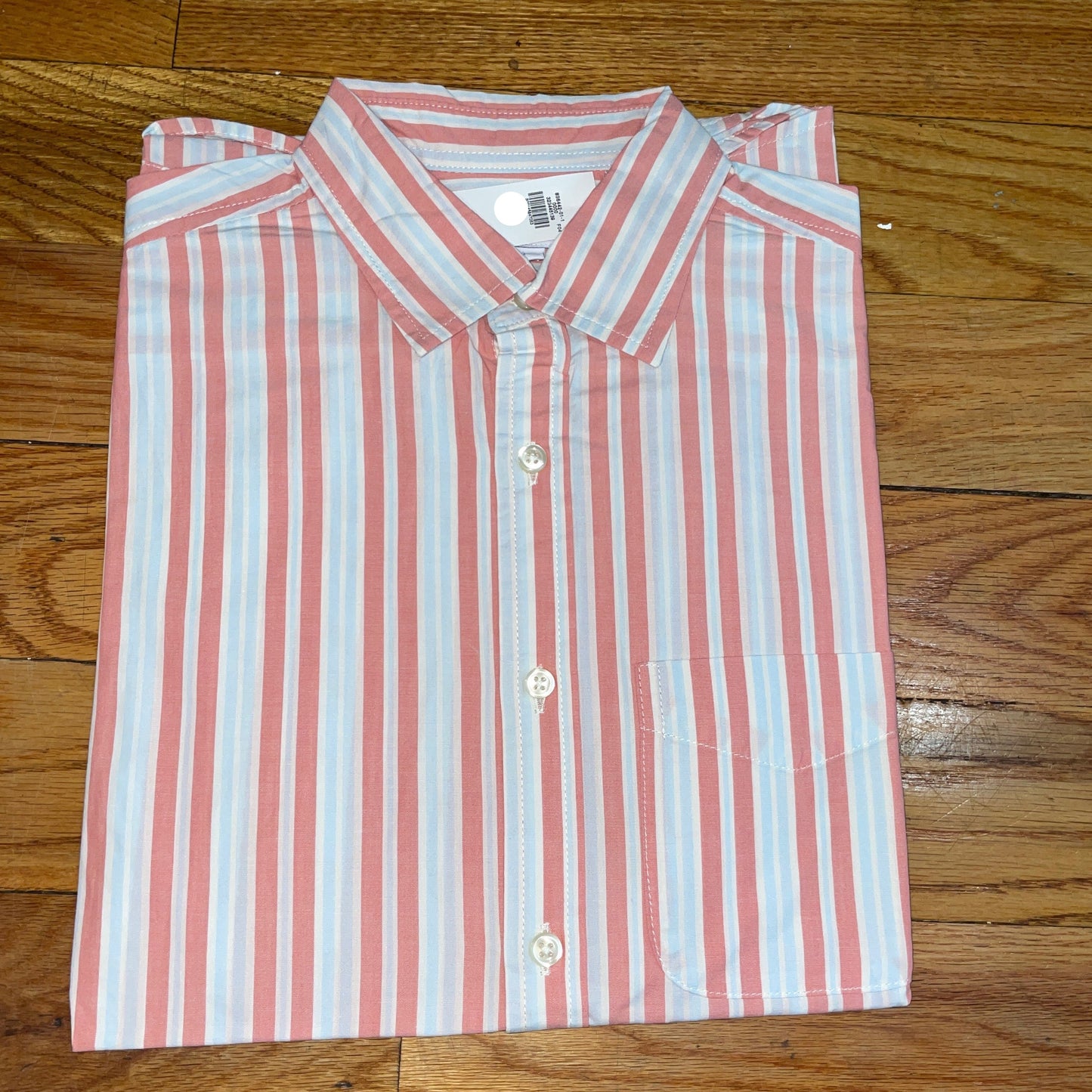 Men's Striped Plaid button down 100% cotton Shirt Short Sleeve