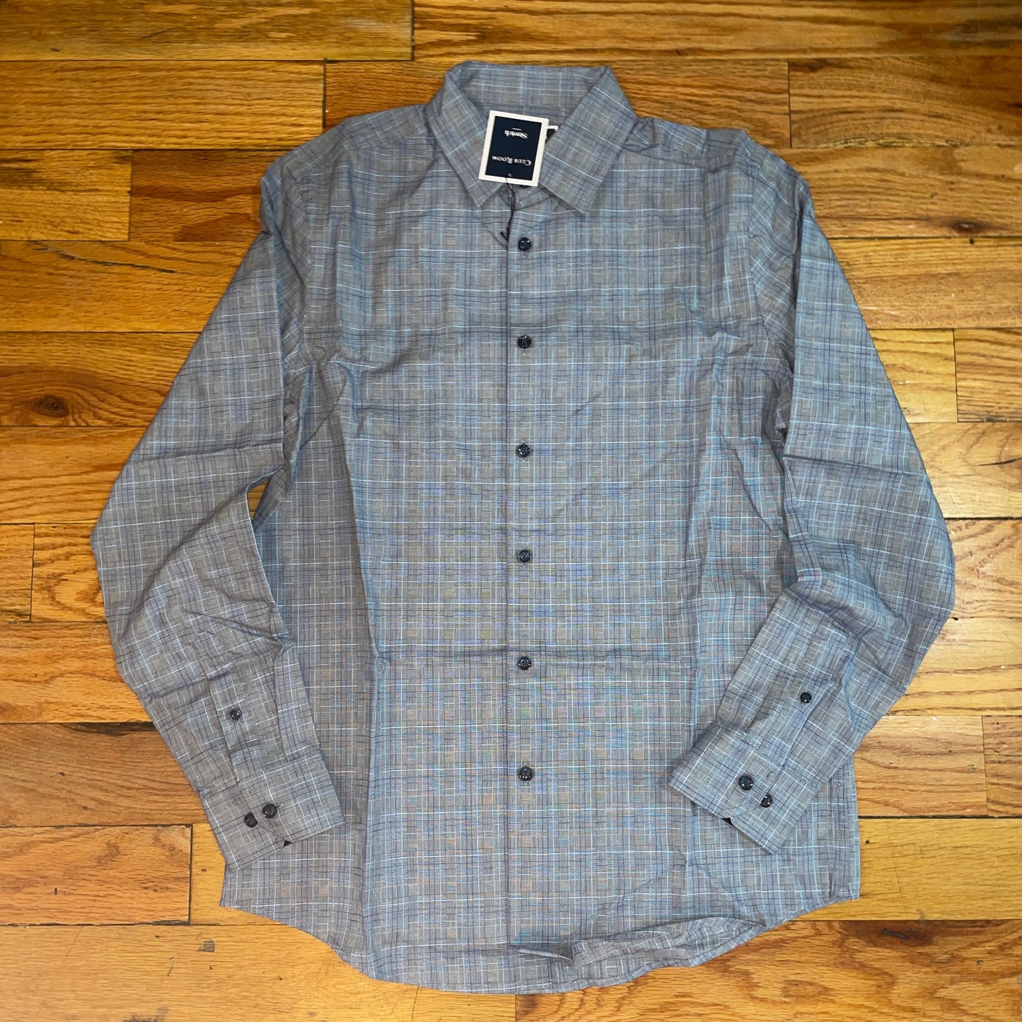 Men's Club Room Men's Blue Combo Pioloa Plaid button down 100% cotton Shirt