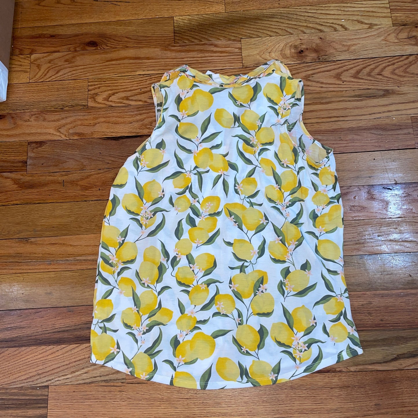 Women's PLUS  Lemon Button down Pocket Sleeveless  blouse Yellow