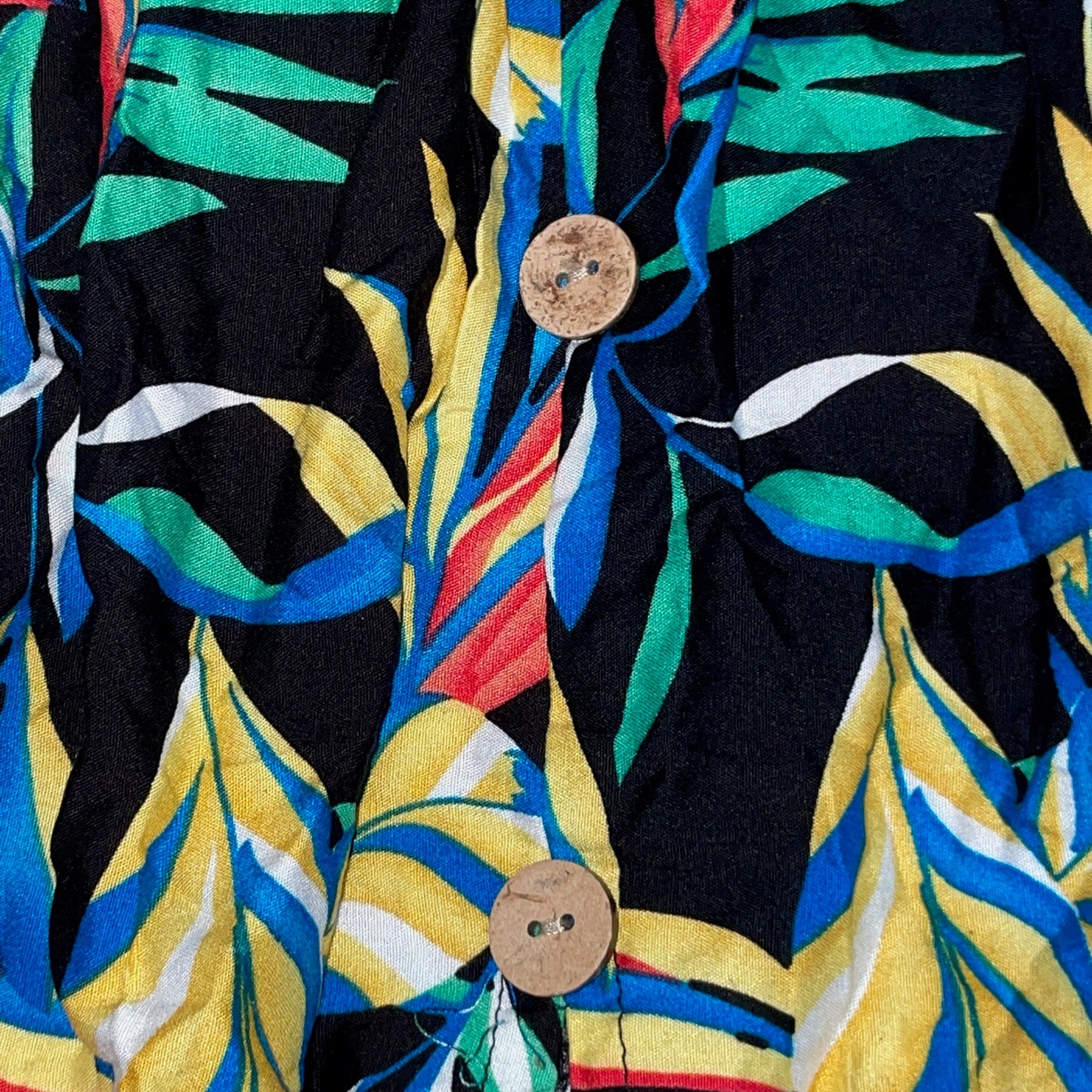 Women's PLUS Anthropologie Kindred black tropical leaf print smocked maxi dress