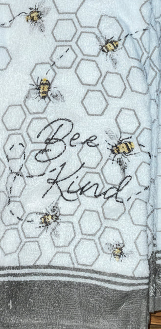 Kitchen Towels  long Towels 15 x 25 Gray  Bee Design
