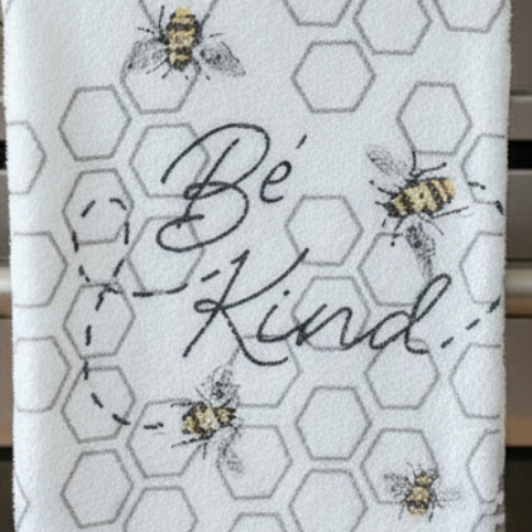 Kitchen Towels  long Towels 15 x 25 Gray  Bee Design
