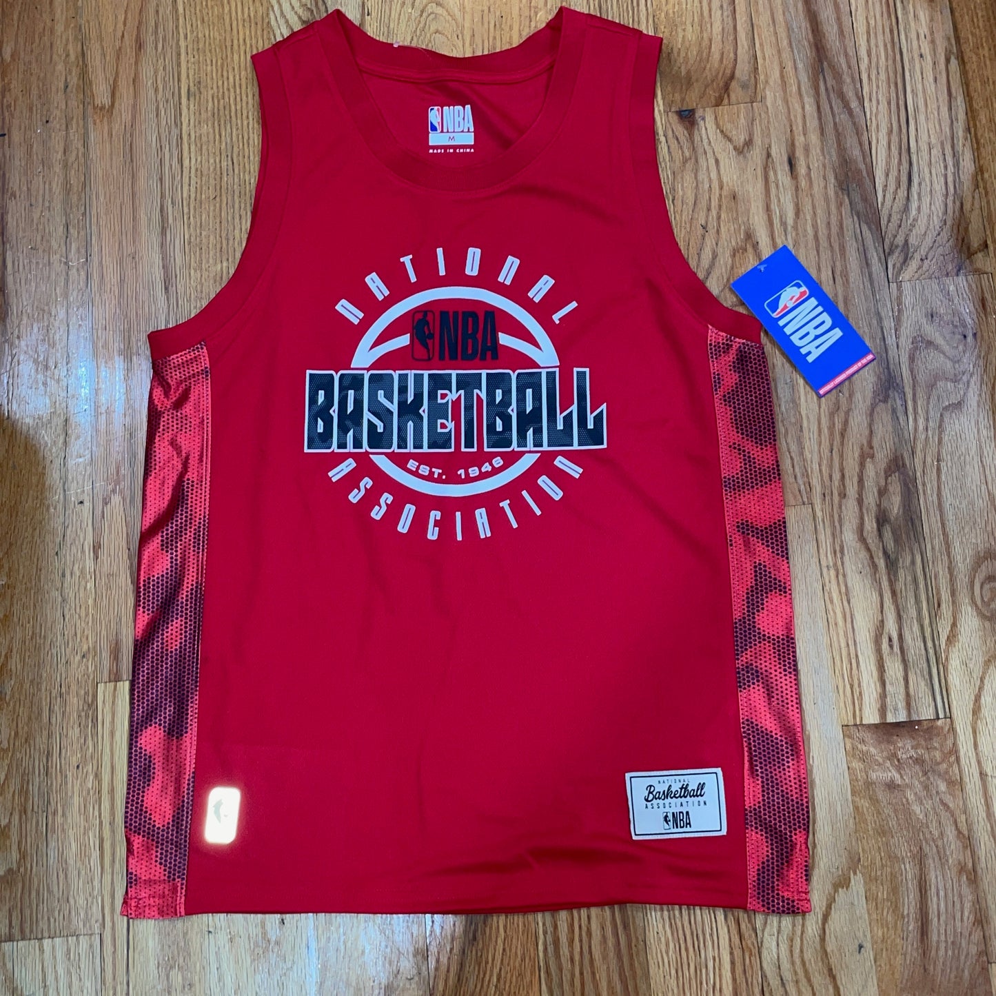 Men's NBA Red Basketball Mosaic Tank Vest Jersey