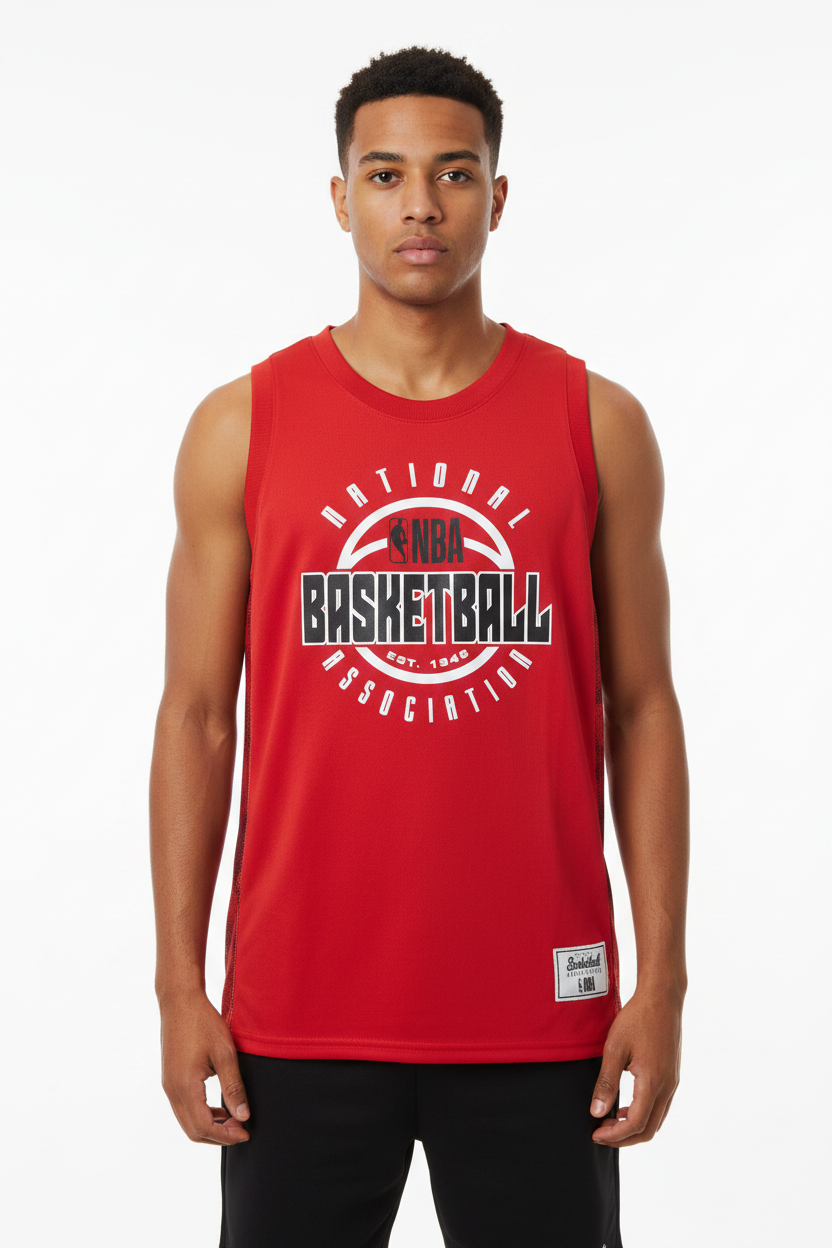 Men's NBA Red Basketball Mosaic Tank Vest Jersey