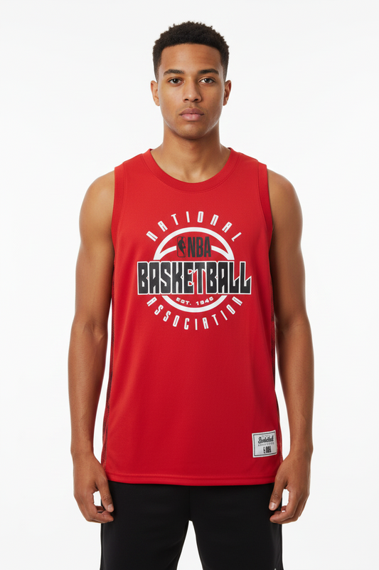 Men's NBA Red Basketball Mosaic Tank Vest Jersey
