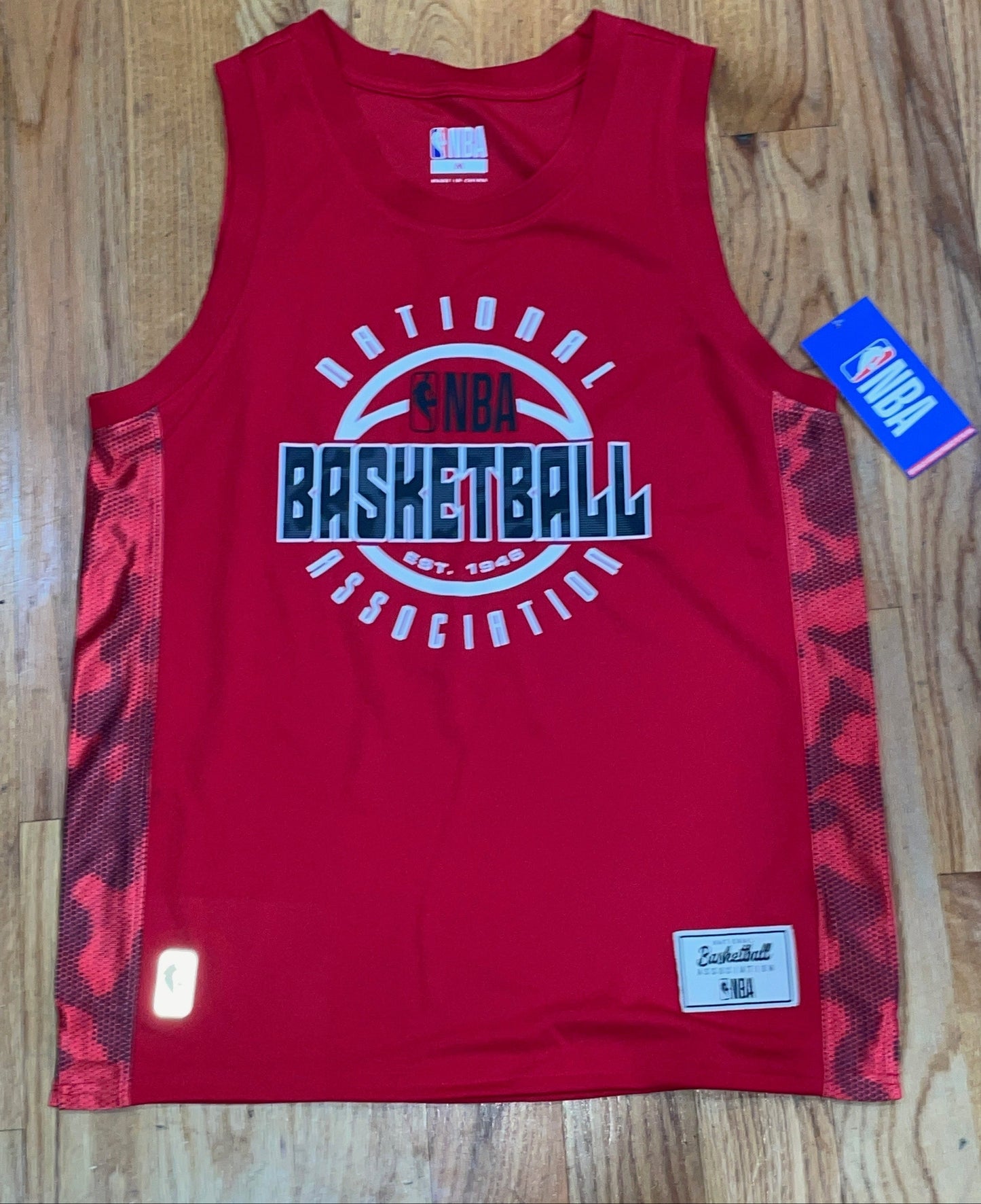 Men's NBA Red Basketball Mosaic Tank Vest Jersey