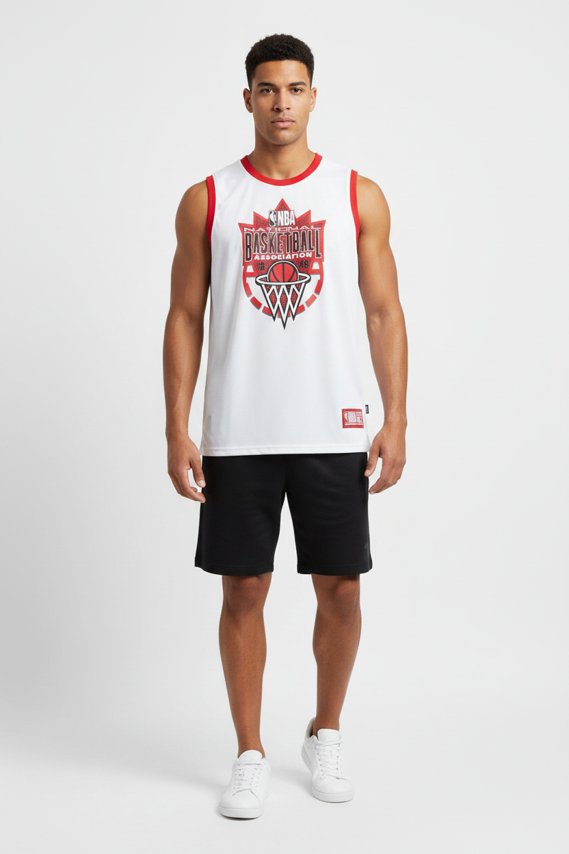 Men's NBA Red Basketball Mosaic Tank Vest Jersey