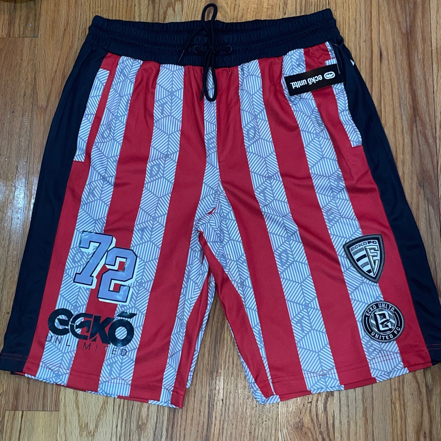Men's Ecko Unltd.  Mesh Shorts Red White Black Rhino Graphic