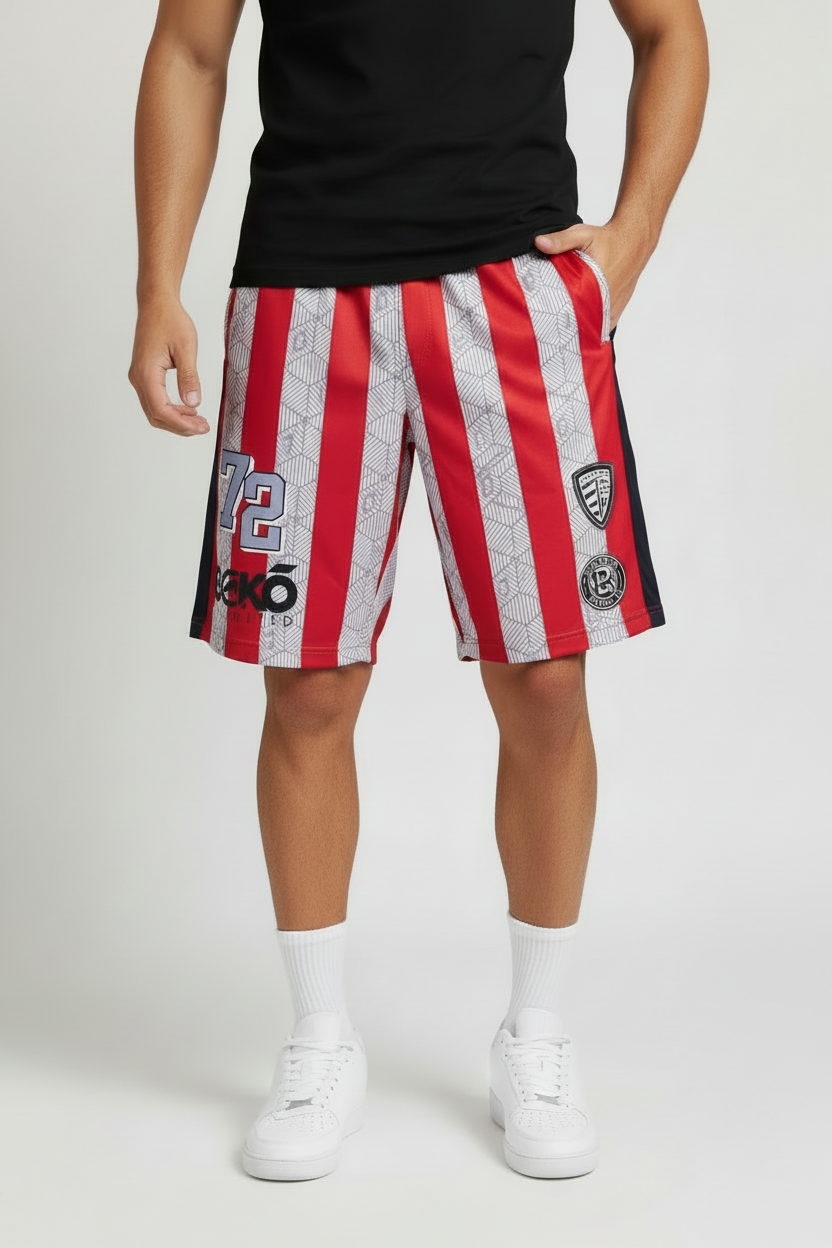 Men's Ecko Unltd.  Mesh Shorts Red White Black Rhino Graphic
