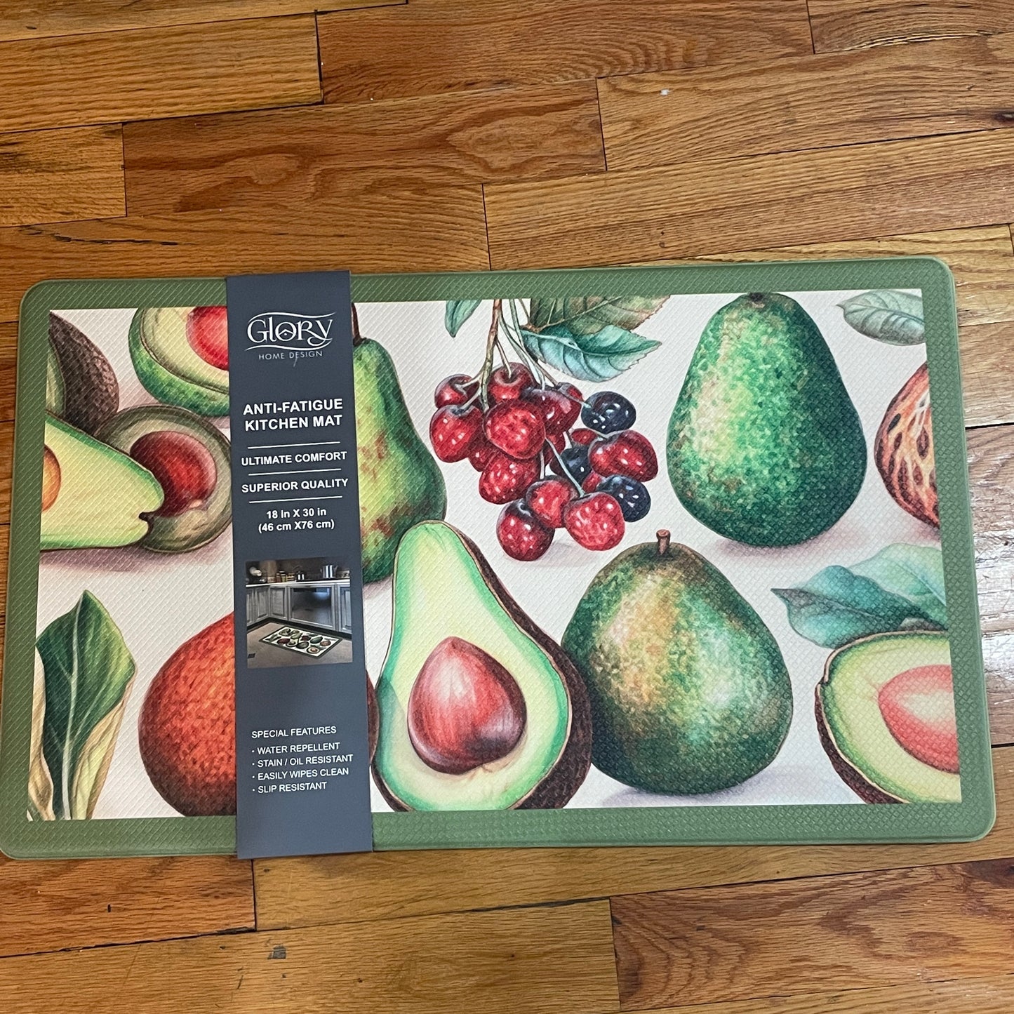 Kitchen Rug Mat  Oil & Slip Resistant/ Water Repellent 18 x 30 PEAR Green