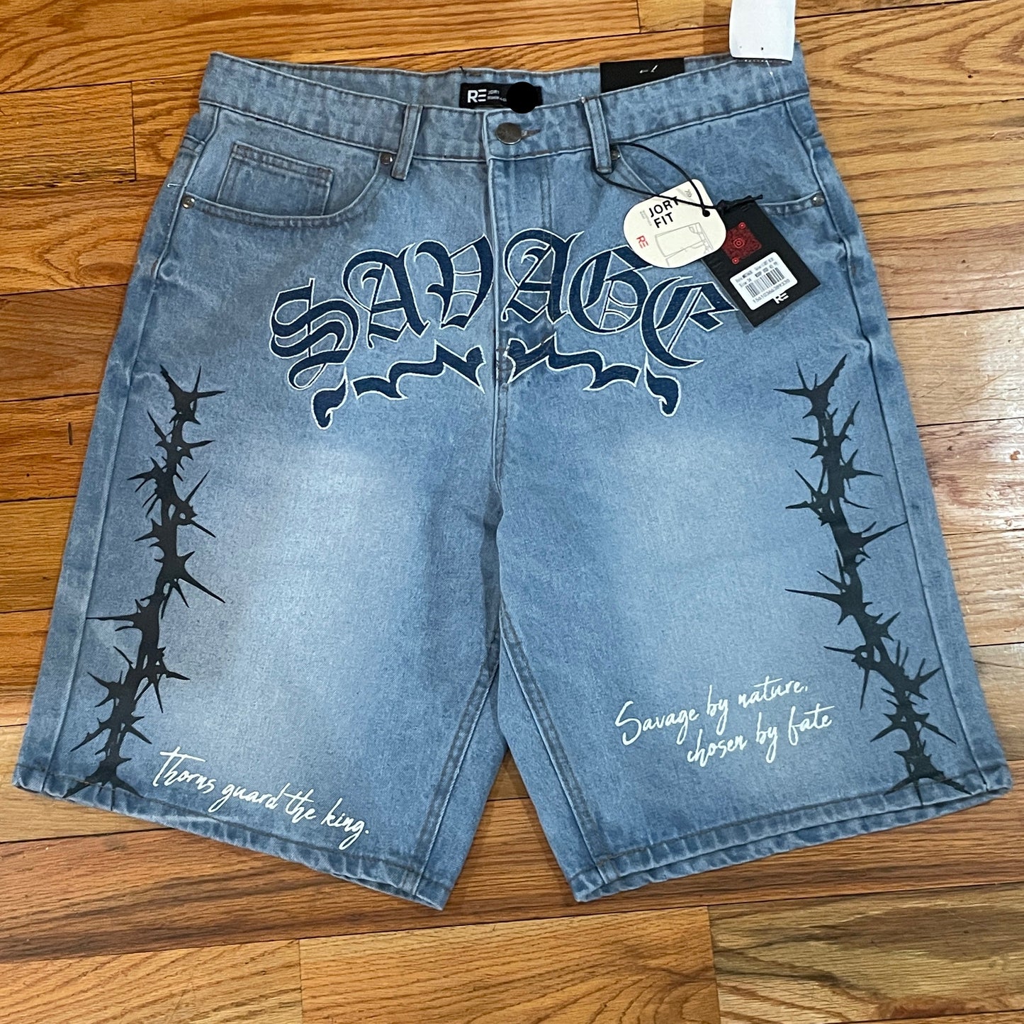 Men's Regular-Fit Denim Shorts Light  Rinse 31 Embroidered Jean