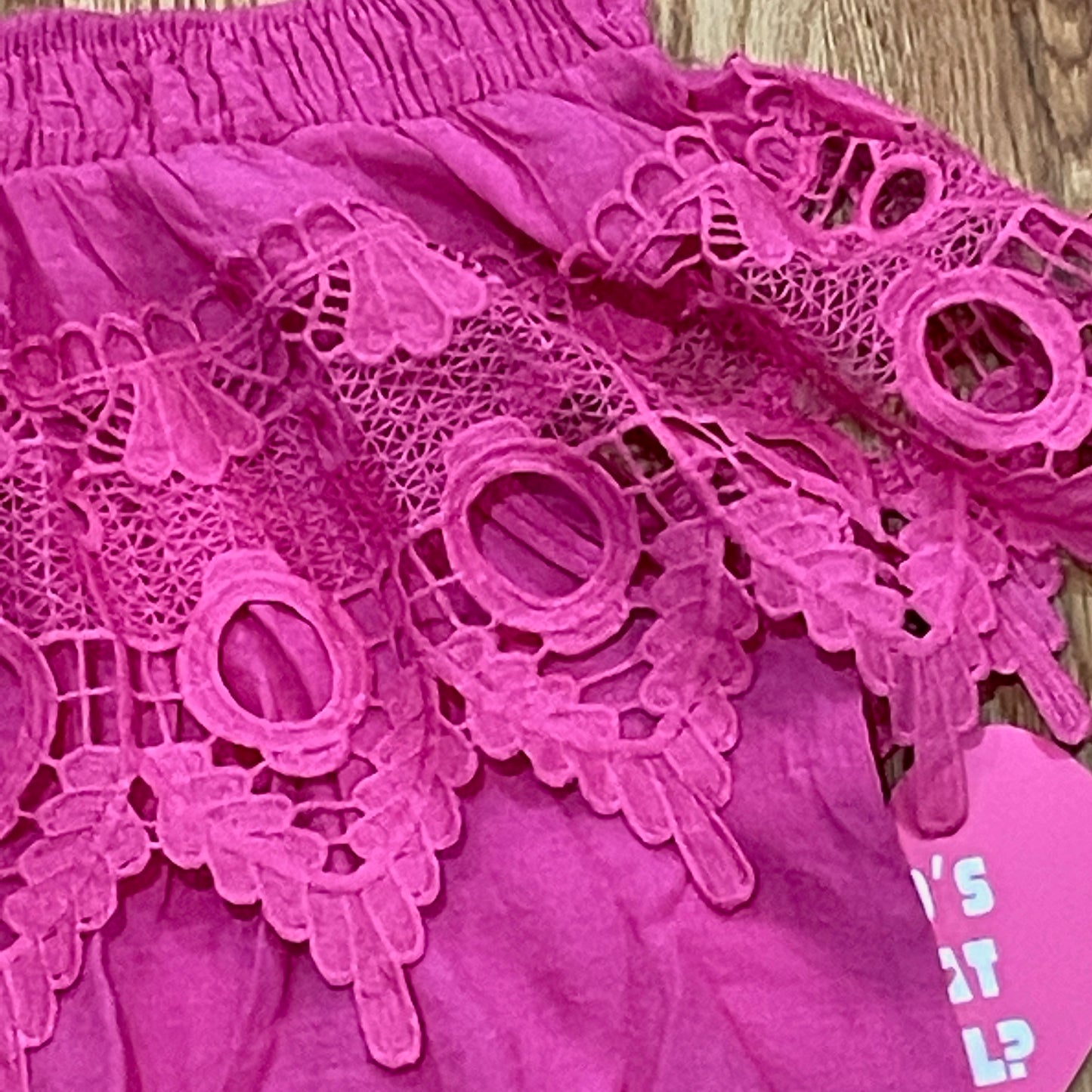 PLUS Size Women's Off shoulder embroidered Blouse Pink