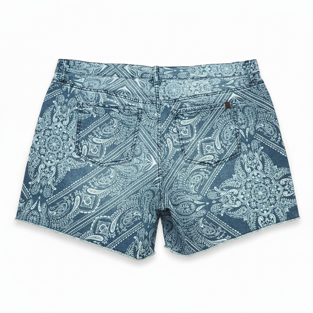 Women's PLUS Jessica Simpson High Rise Paisley Bandana Print Shorts