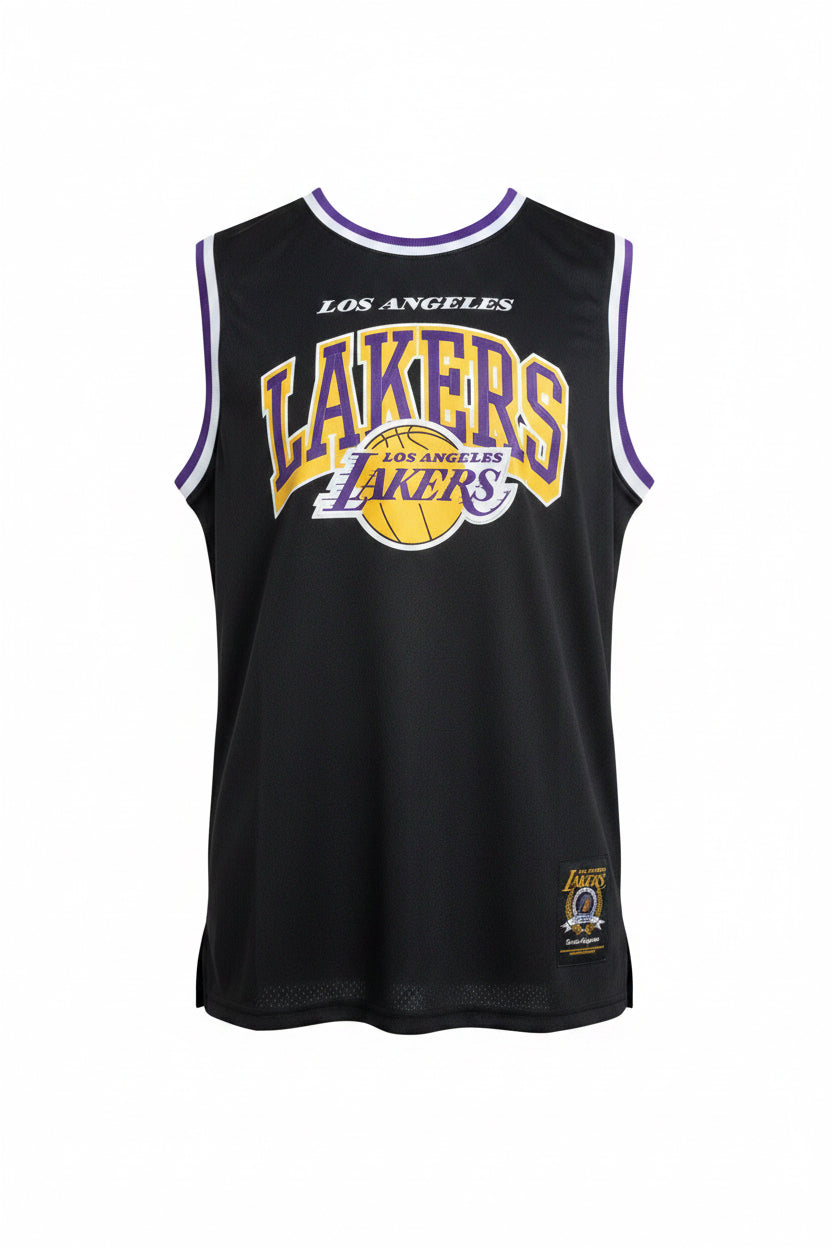 Men's NBA Official  LA Lakers Basketball Mosaic Tank Vest Jersey Black