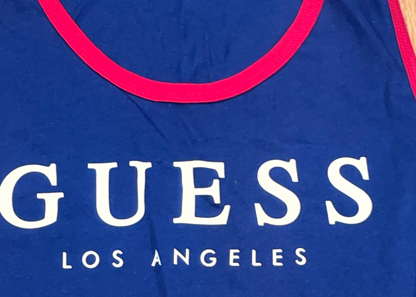 Men's GUESS Kirk Ringer  Embroidered Logo Tank Top NAVY BLUE