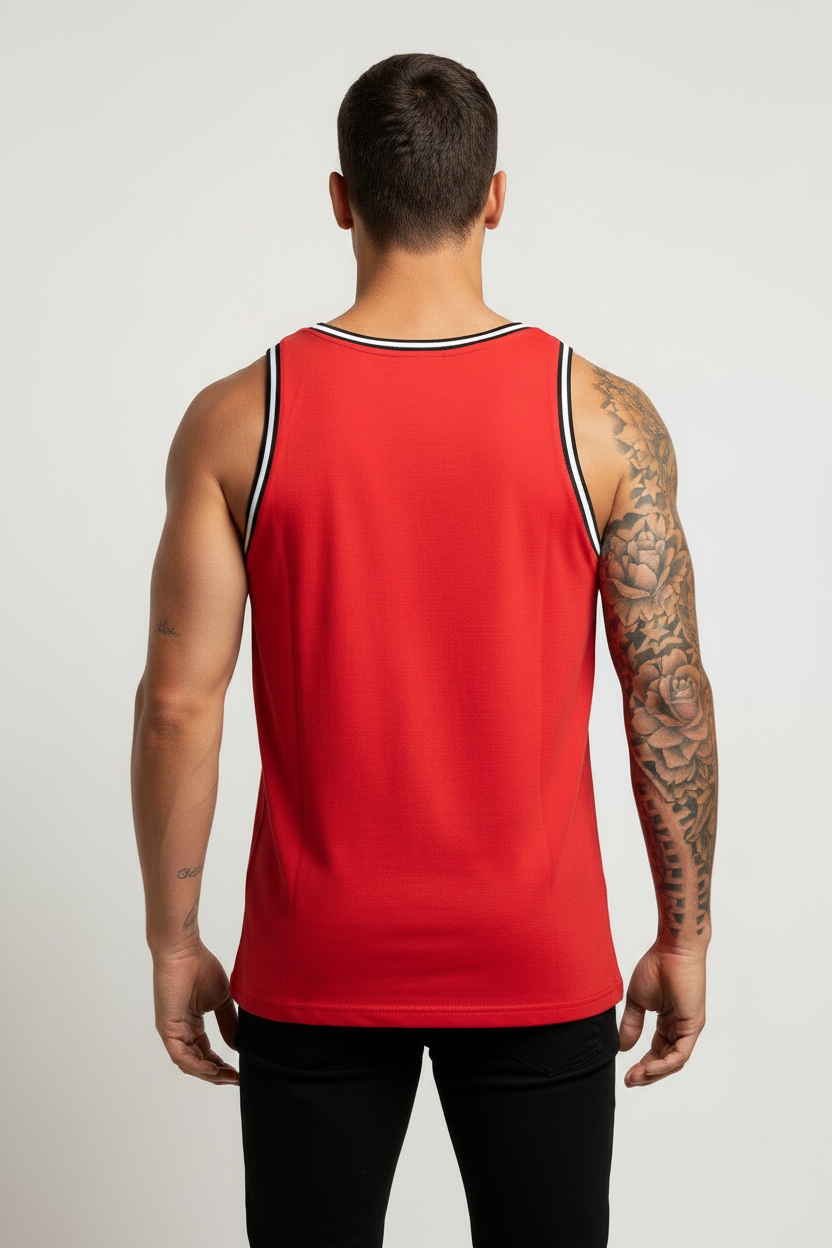Men's GUESS Kirk Ringer  Embroidered Logo Tank Top NAVY BLUE