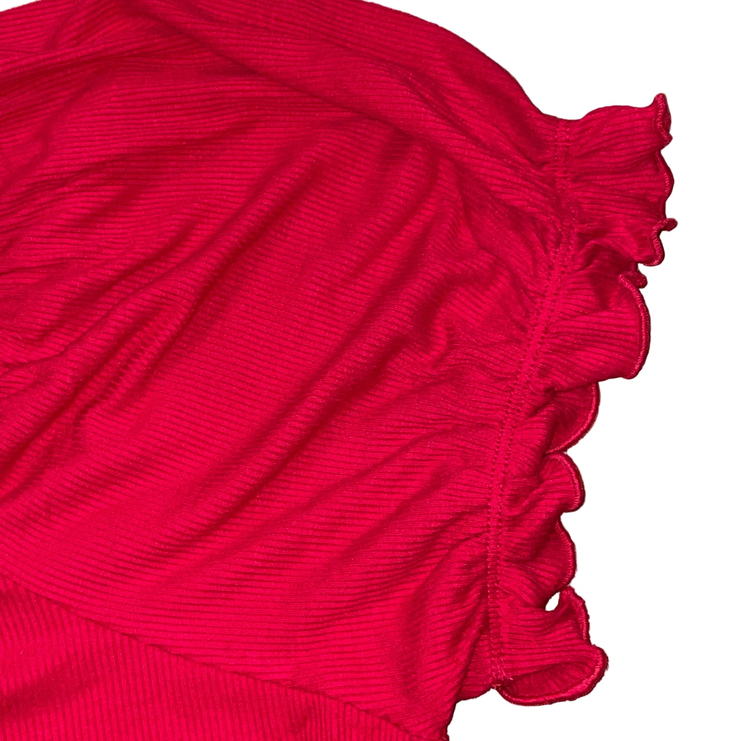 Women's PLUS SIZE Ribbon Ruffle Sleeve Blouse Shirt Red