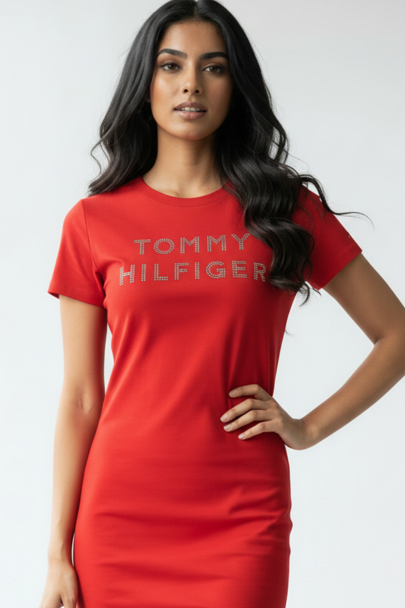 Women's Tommy Hilfiger Rhinestone  Shirt Dress