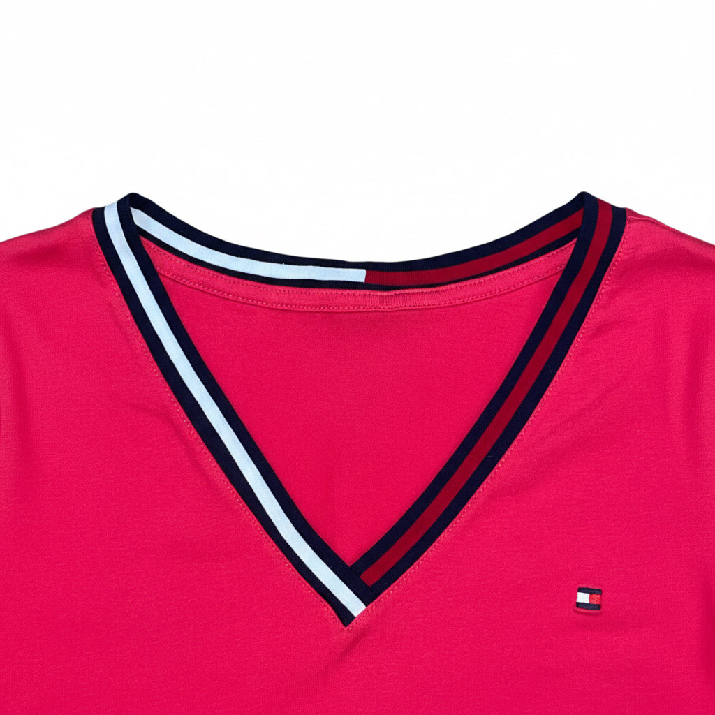 Women's Tommy Hilfiger Women's V neck logo  Polo short Sleeve Shirt Dress