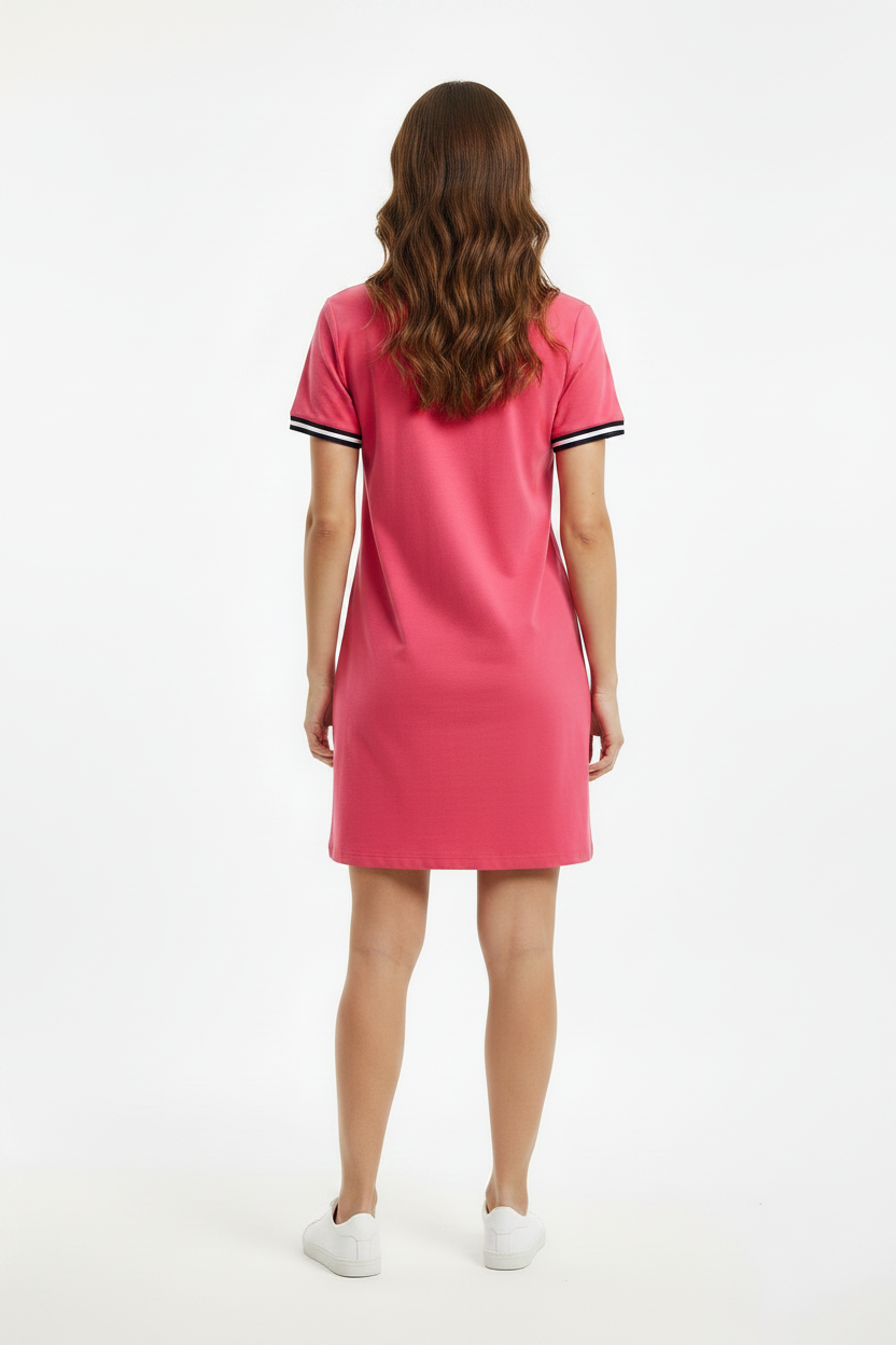 Women's Tommy Hilfiger Women's V neck logo  Polo short Sleeve Shirt Dress