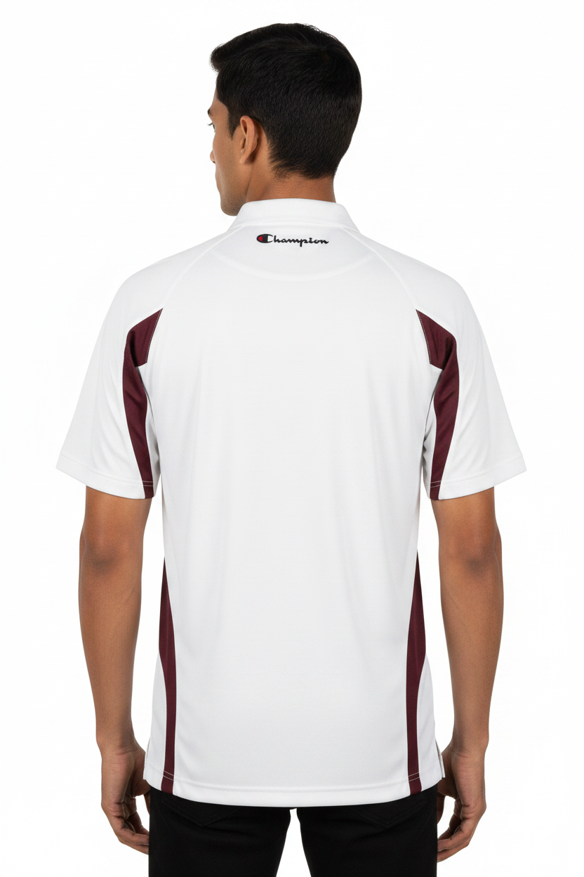 Men's Champion  Mesh  Insert Color Jersey Mesh Stripe polo shirt