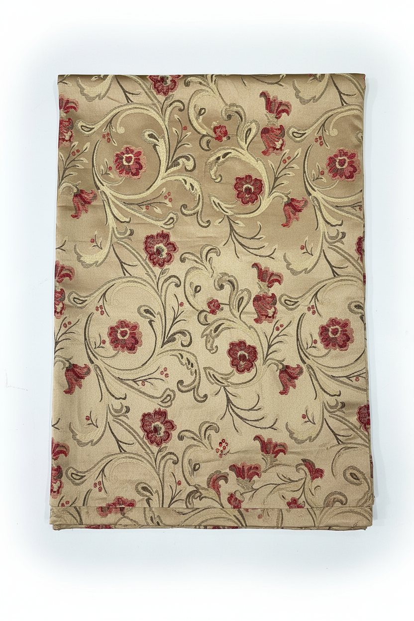 NEW ELAINE TAN RED FLOWER  Jacquard patterned curtain drapes