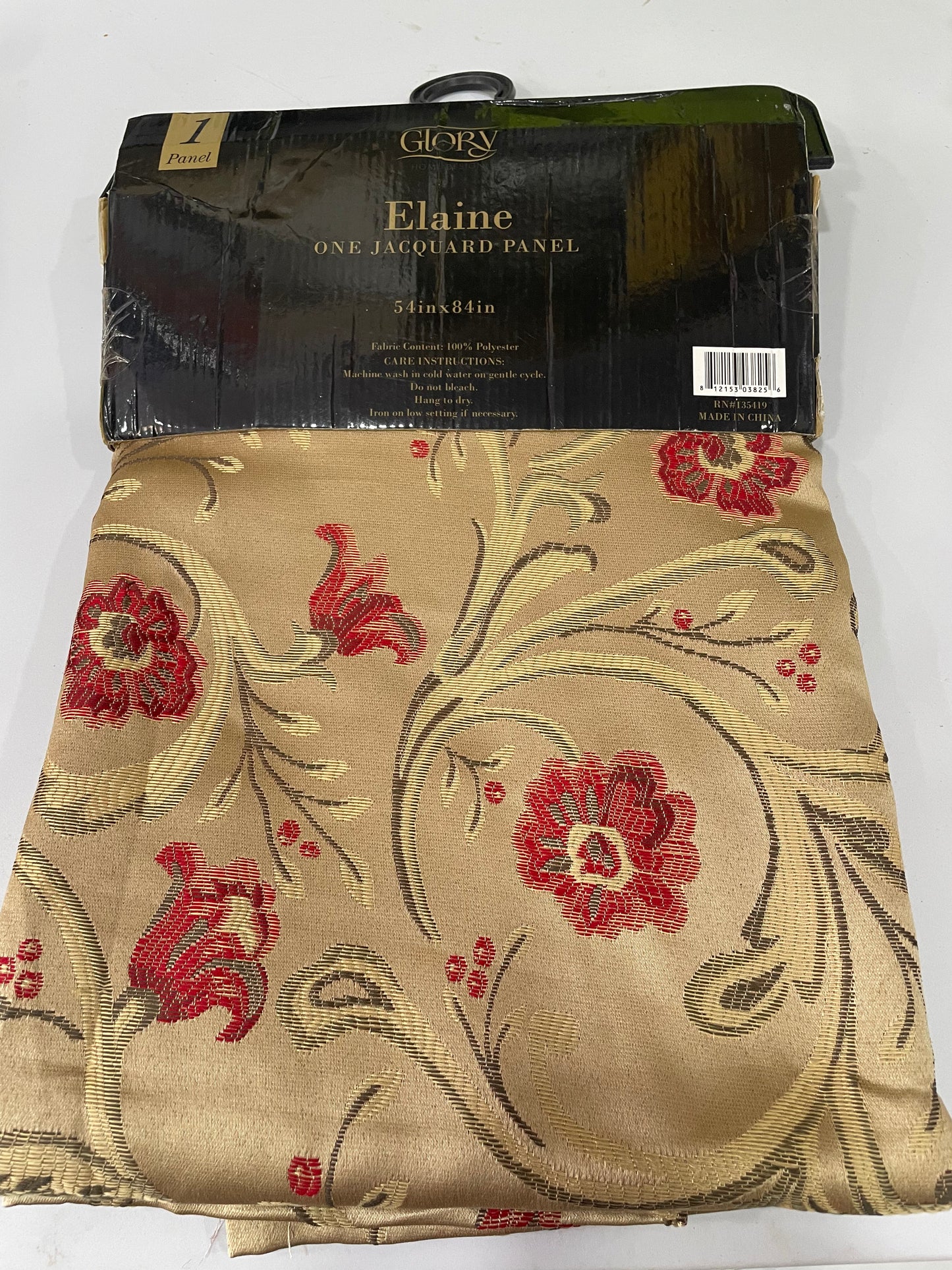 NEW ELAINE TAN RED FLOWER  Jacquard patterned curtain drapes