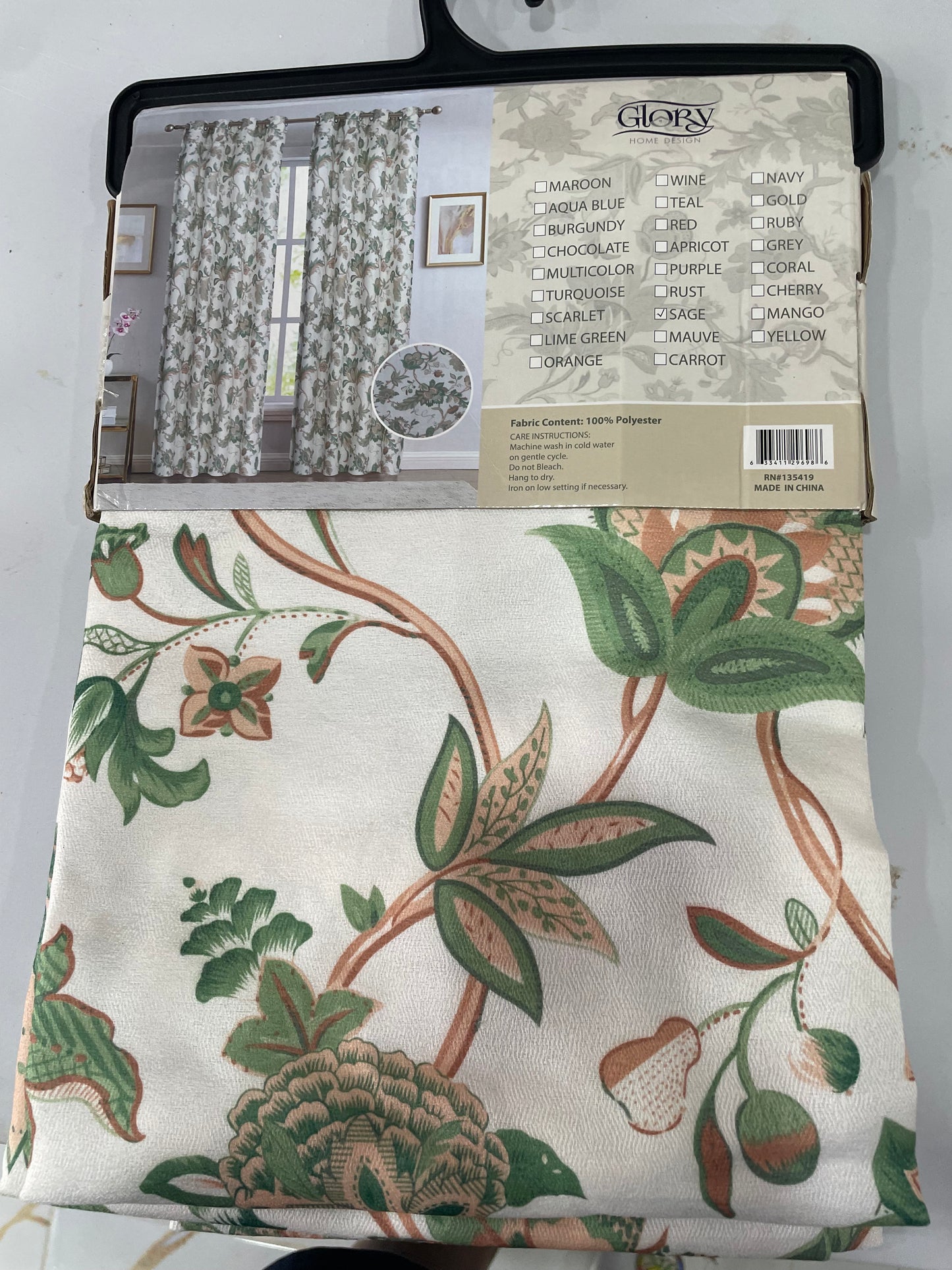 NEW HEATHER SAGE   Jacquard patterned curtain drapes