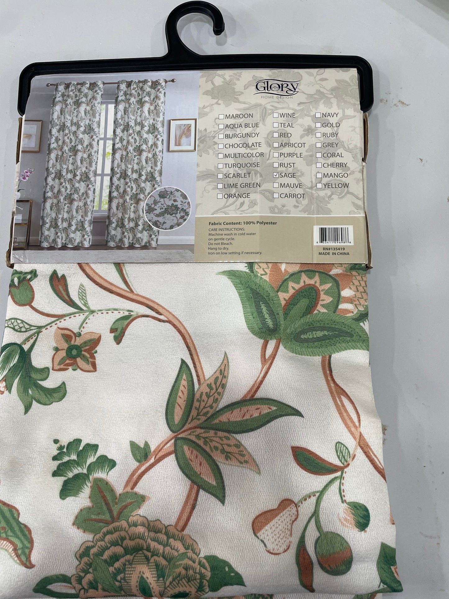 NEW HEATHER SAGE   Jacquard patterned curtain drapes